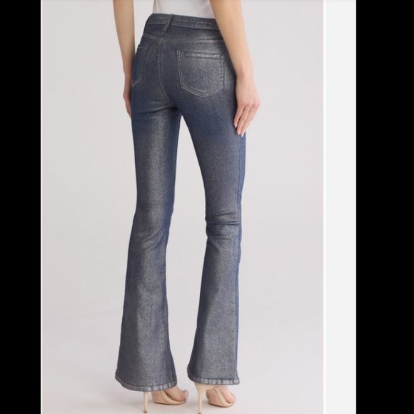 PTCL Studded Flare Leg Jeans Midrise Stretch Denim 33" Inseam Black Wash 28 NWT - Picture 2 of 15